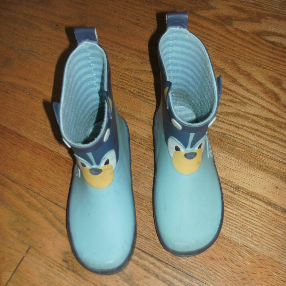 LUDO STUDIO Bluey Adorable Puddle Jumping Blue Rain Boots Toddler unisex size 10